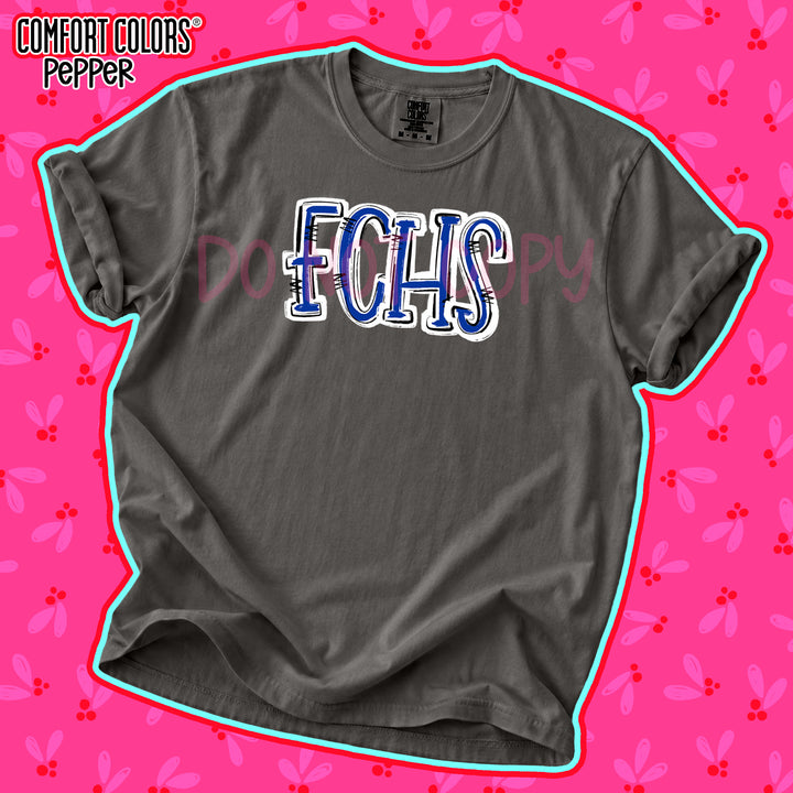 FCHS Royal Blue White Spirit Stack DTF transfer