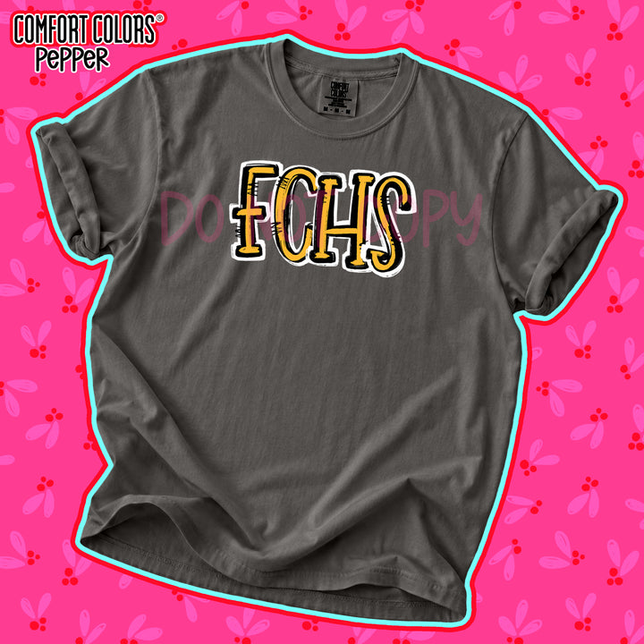FCHS Yellow Gold Black Spirit Stack DTF transfer