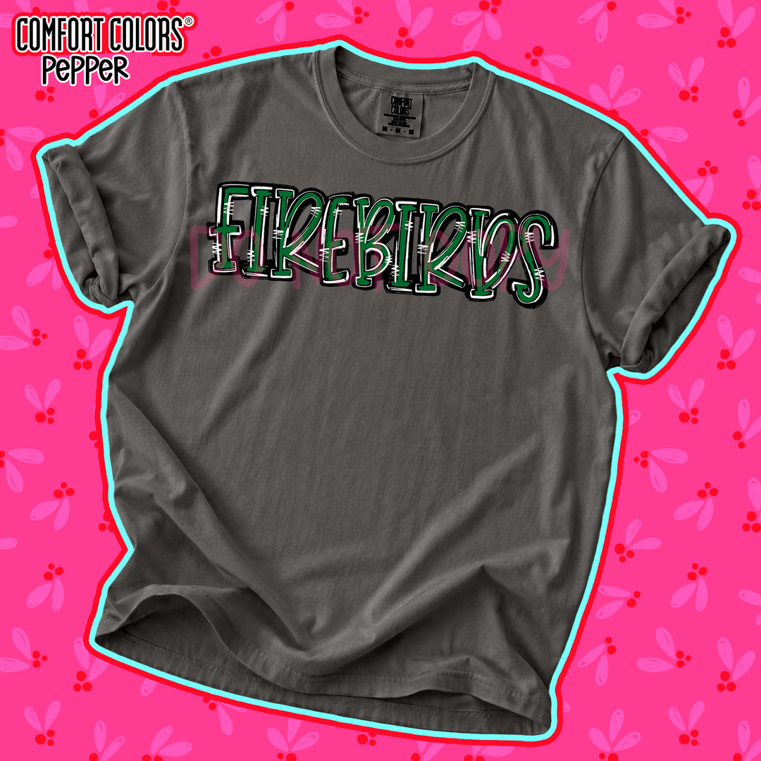 Firebirds Kelly Green Black Spirit Stack DTF transfer