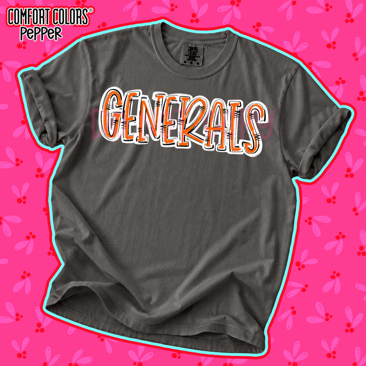 Generals Orange White Spirit Stack DTF transfer