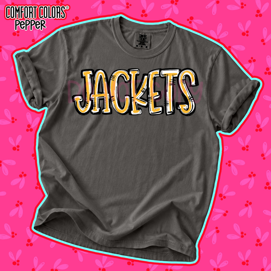 Jackets Yellow Gold White Spirit Stack Mascots DTF transfer mockup
