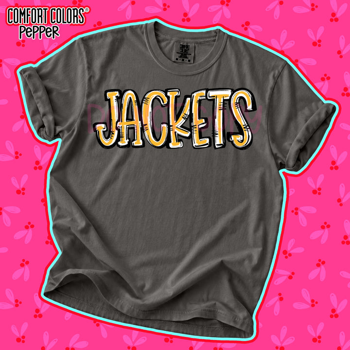 Jackets Yellow Gold White Spirit Stack Mascots DTF transfer mockup