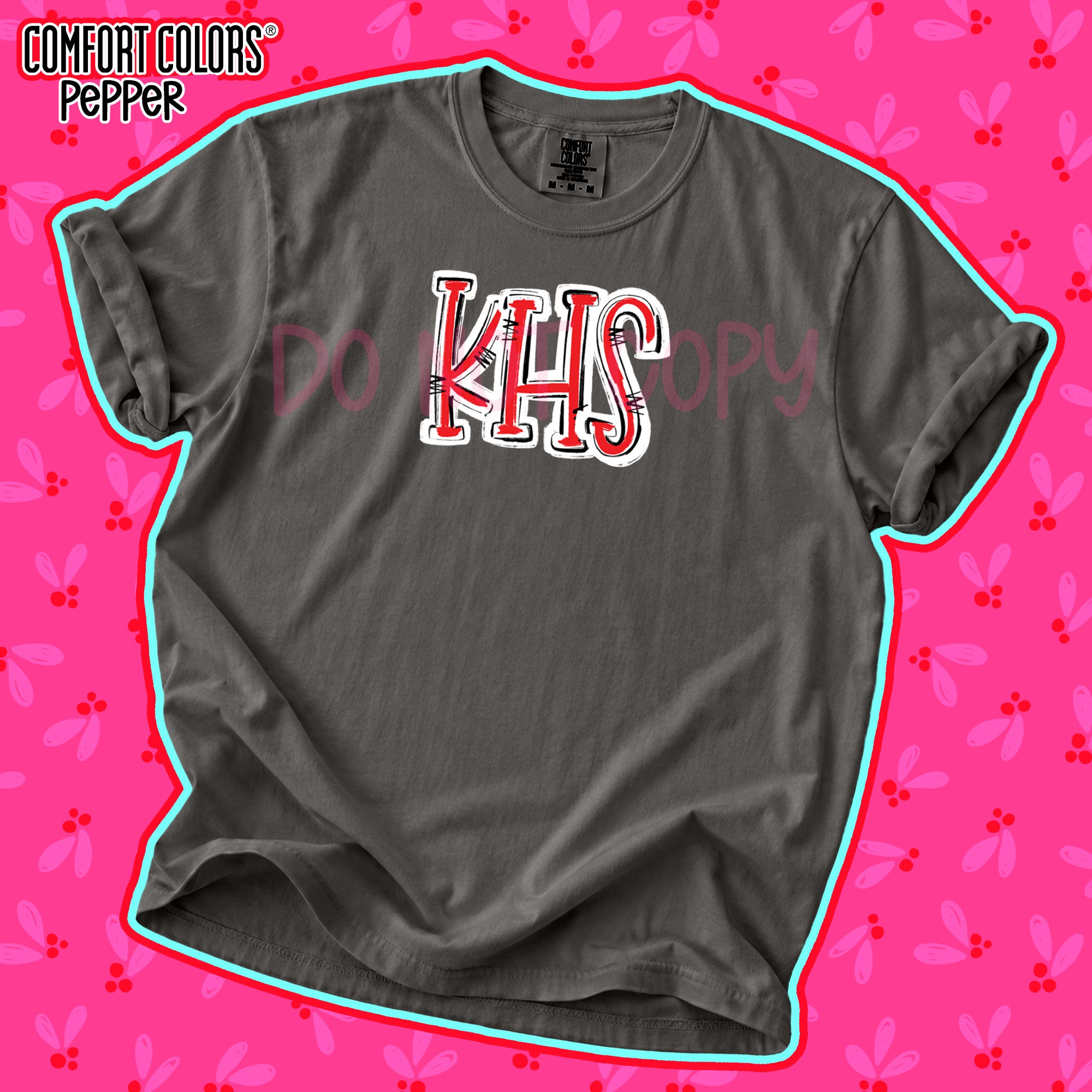 Spirit Stack Initials KHS Red White design