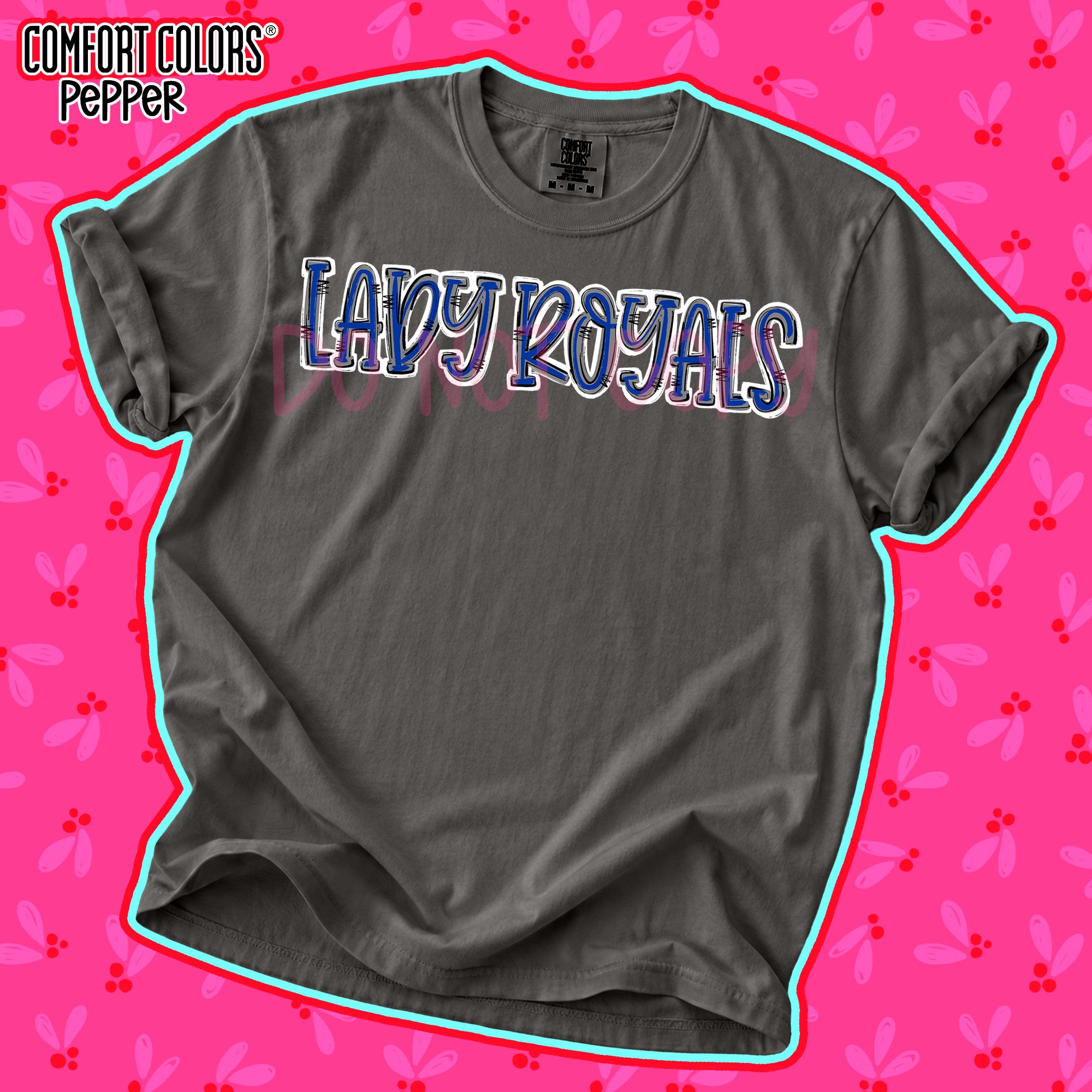 Spirit Stack Mascots Lady Royals Royal Blue Gray design