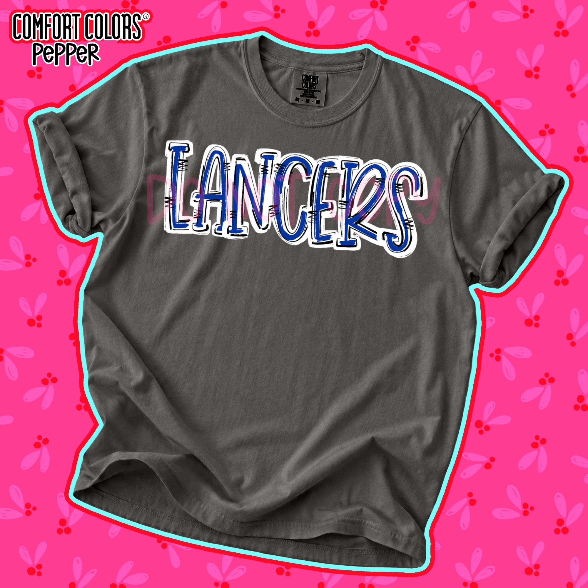 Spirit Stack Mascots Lancers Royal Blue White design