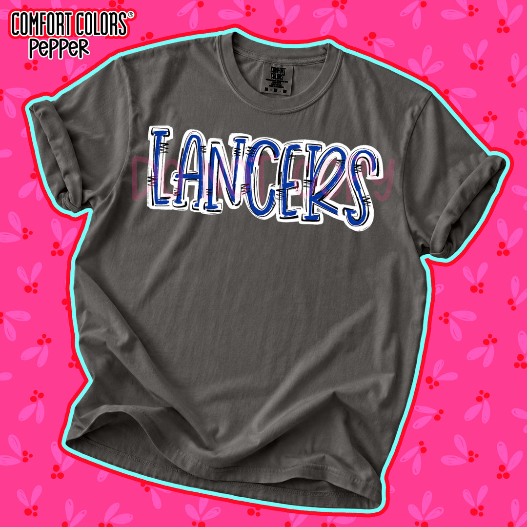 Lancers Royal Blue White Spirit Stack DTF transfer