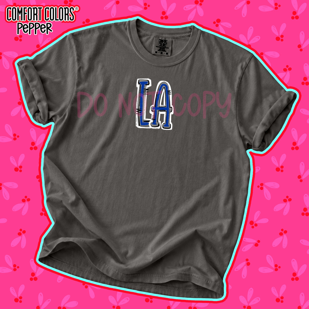 LA Royal Blue Gray Spirit Stack DTF transfer