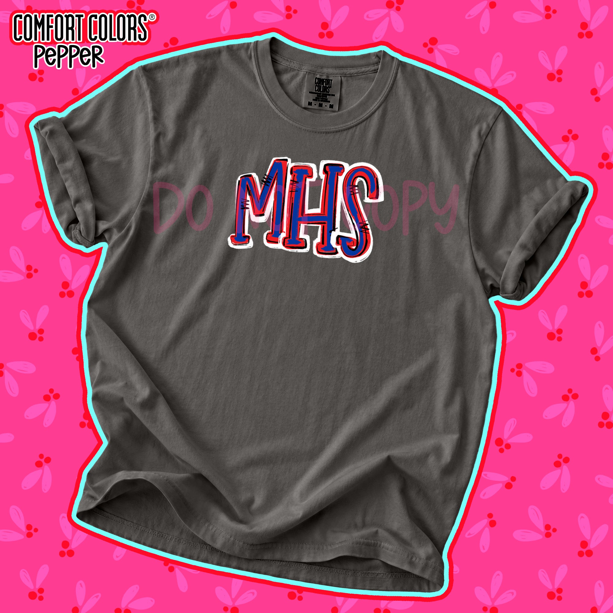 Spirit Stack Initials MHS Royal Blue Red design