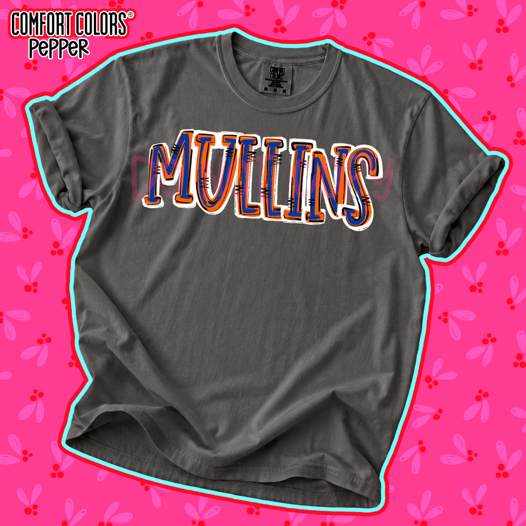 Mullins Royal Blue Orange Spirit Stack DTF transfer