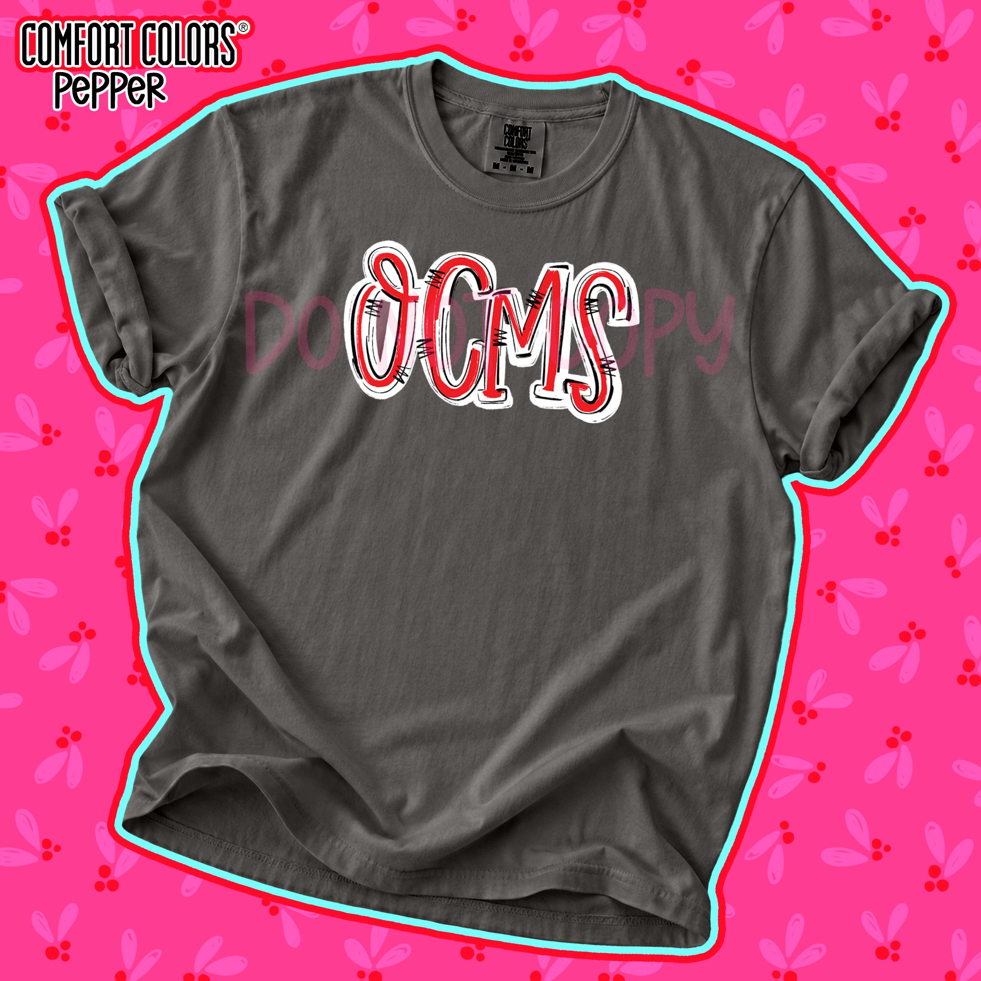Spirit Stack Initials OCMS Red White design