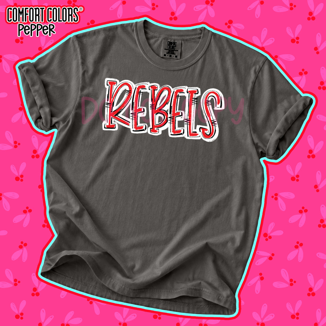 Rebels Red White Spirit Stack DTF transfer