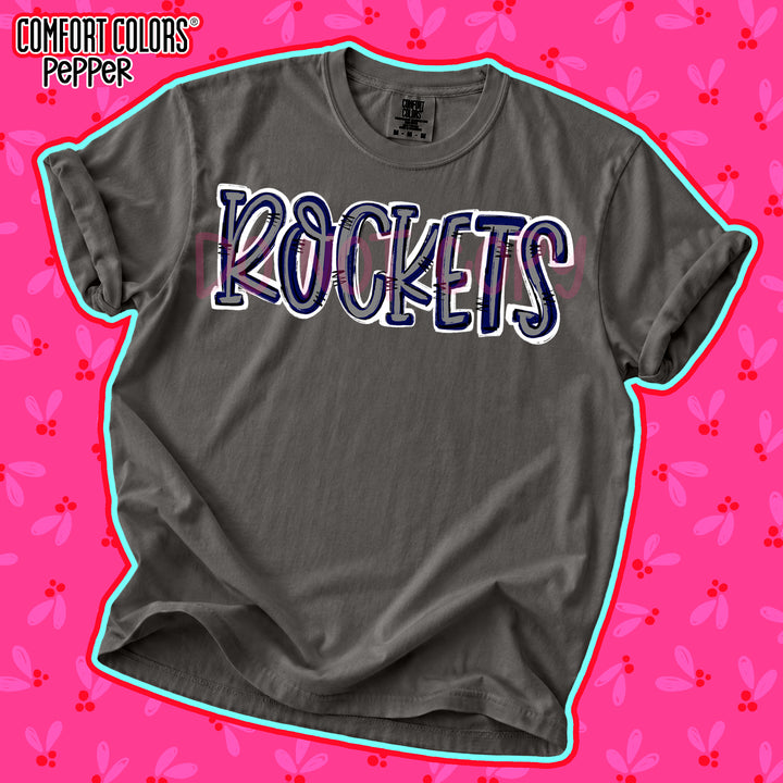 Rockets Gray Navy Spirit Stack DTF transfer