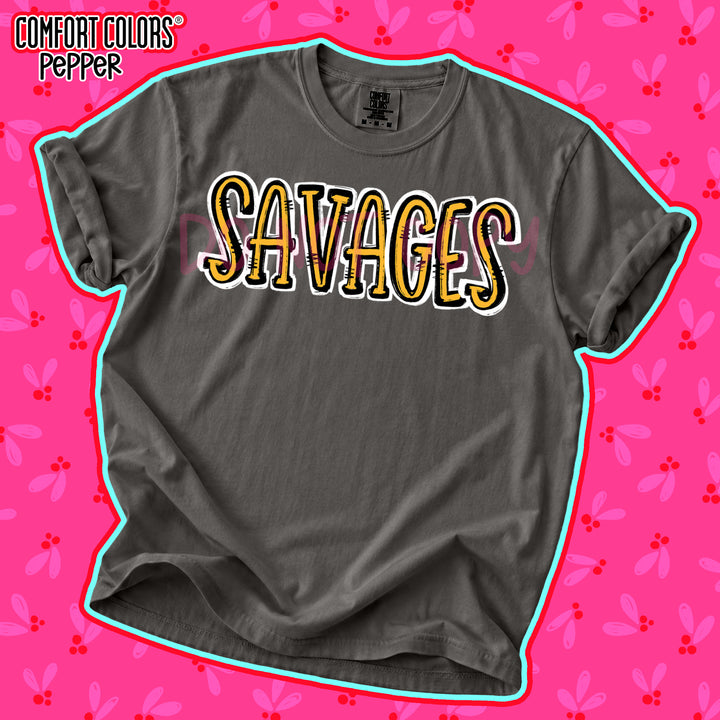 Savages Yellow Gold Black Spirit Stack DTF transfer
