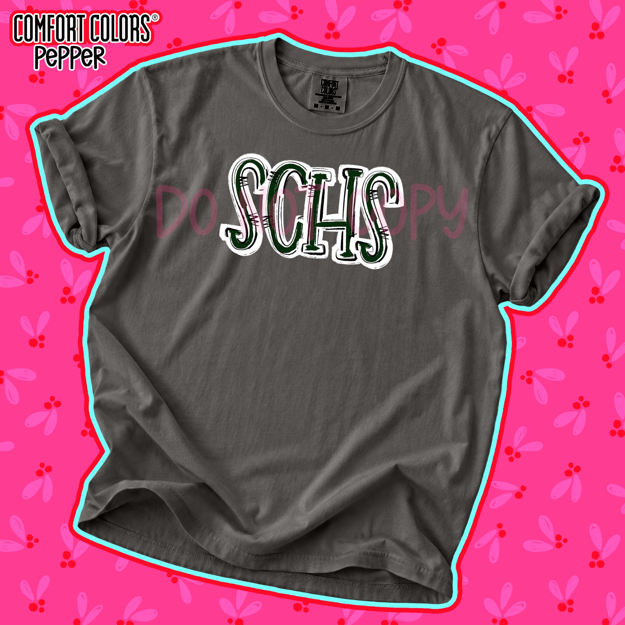 Spirit Stack Initials SCHS Dark Green White design