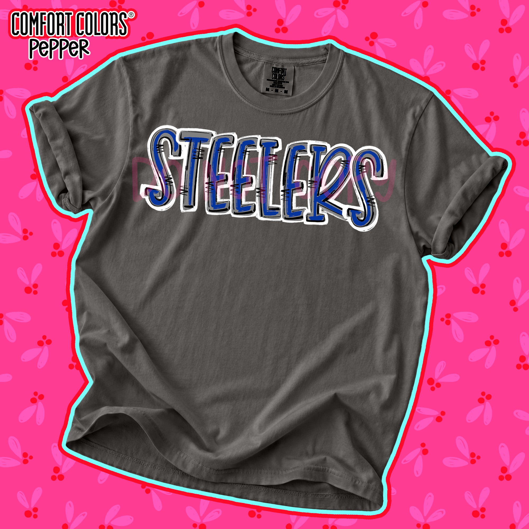 Spirit Stack Mascots Steelers Royal Blue Gray design