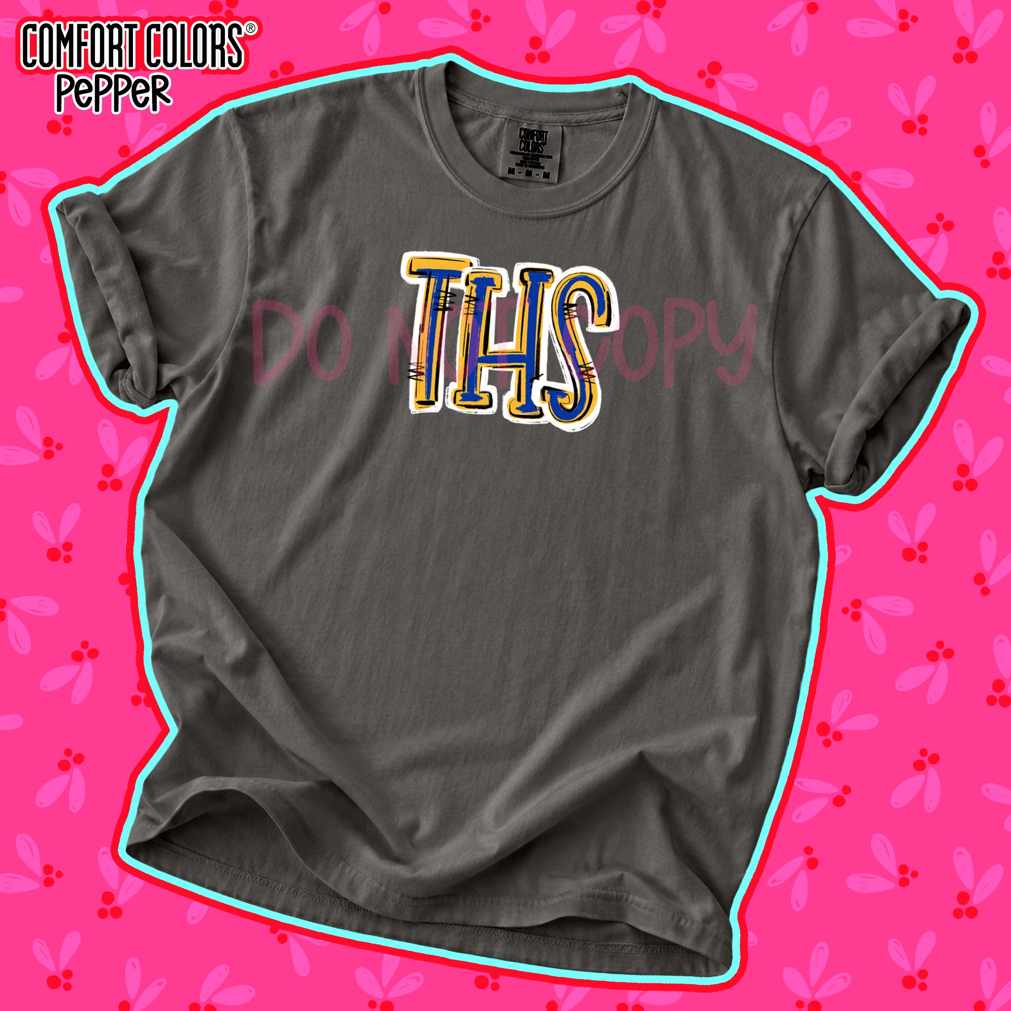 Spirit Stack Initials THS Royal Blue Yellow Gold design