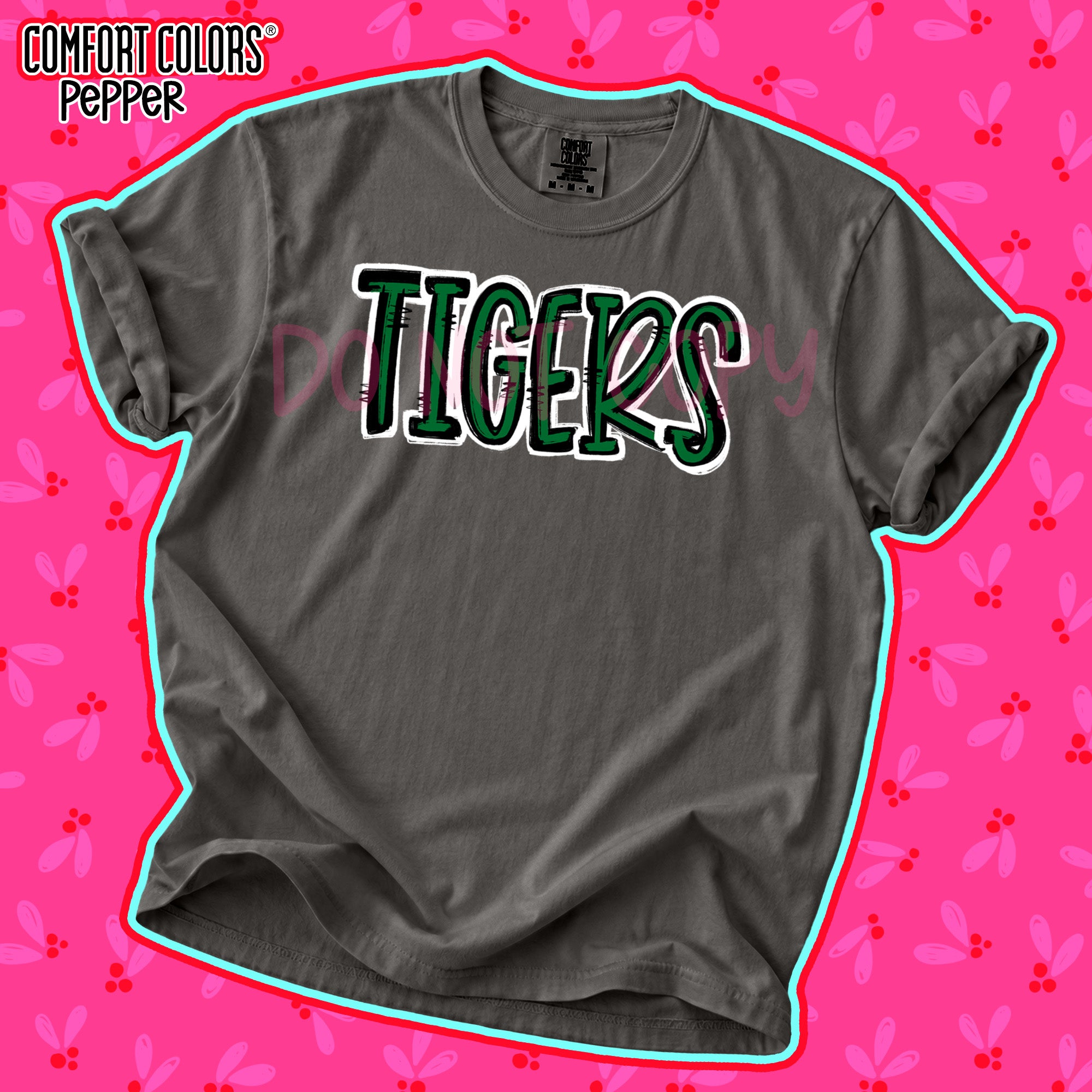 Spirit Stack Mascots Tigers Kelly Green Black design