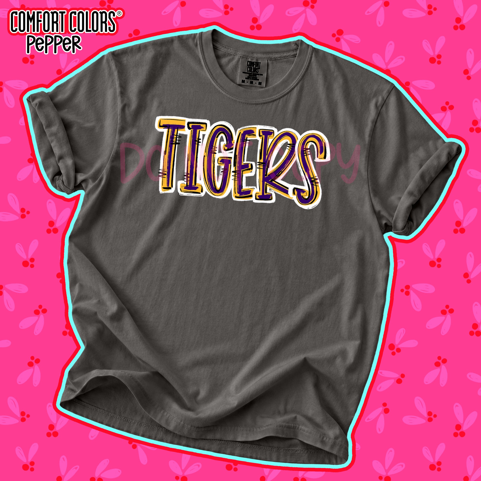 Spirit Stack Mascots Tigers Purple Yellow Gold design