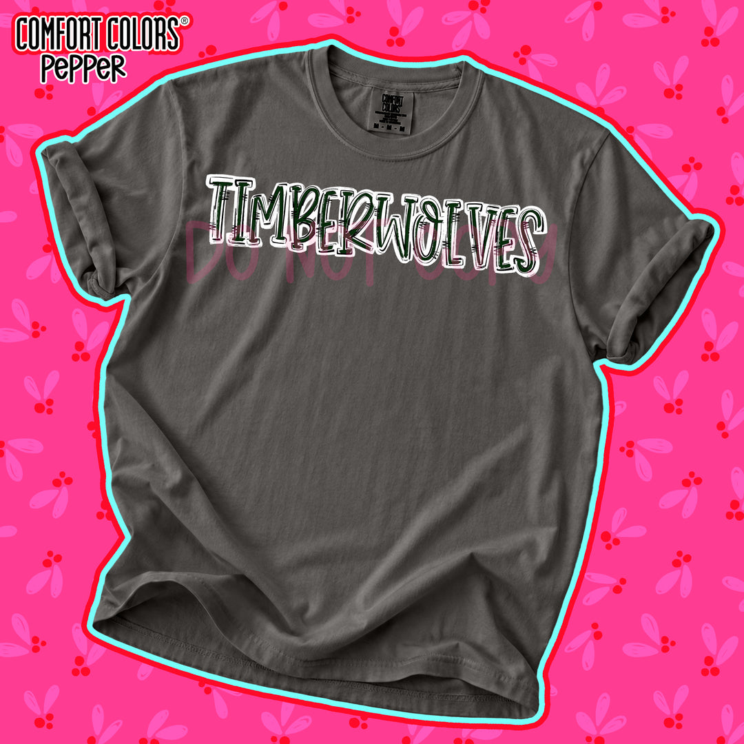 Timberwolves Dark Green White Spirit Stack DTF transfer