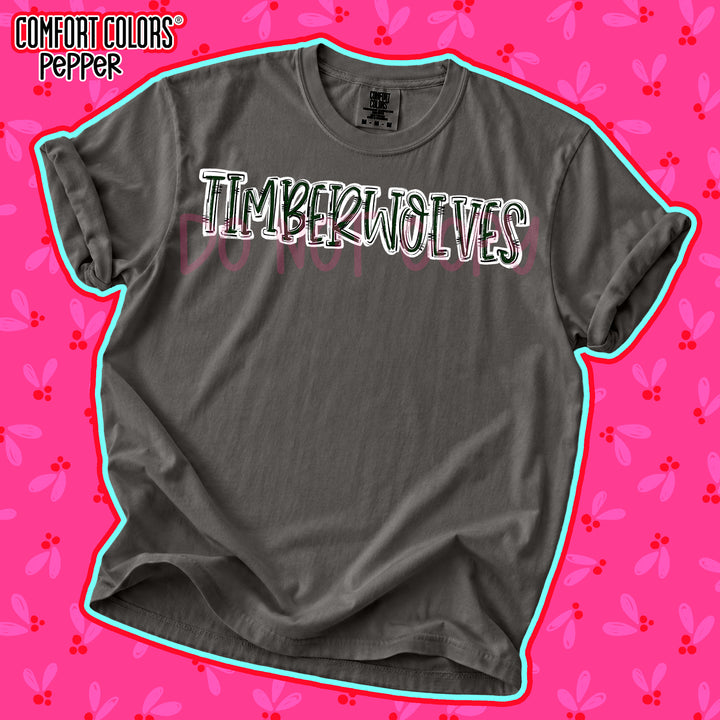 Timberwolves Dark Green White Spirit Stack DTF transfer