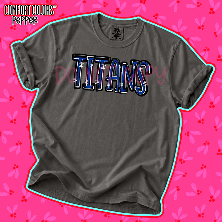 Titans Royal Blue Black Spirit Stack DTF transfer