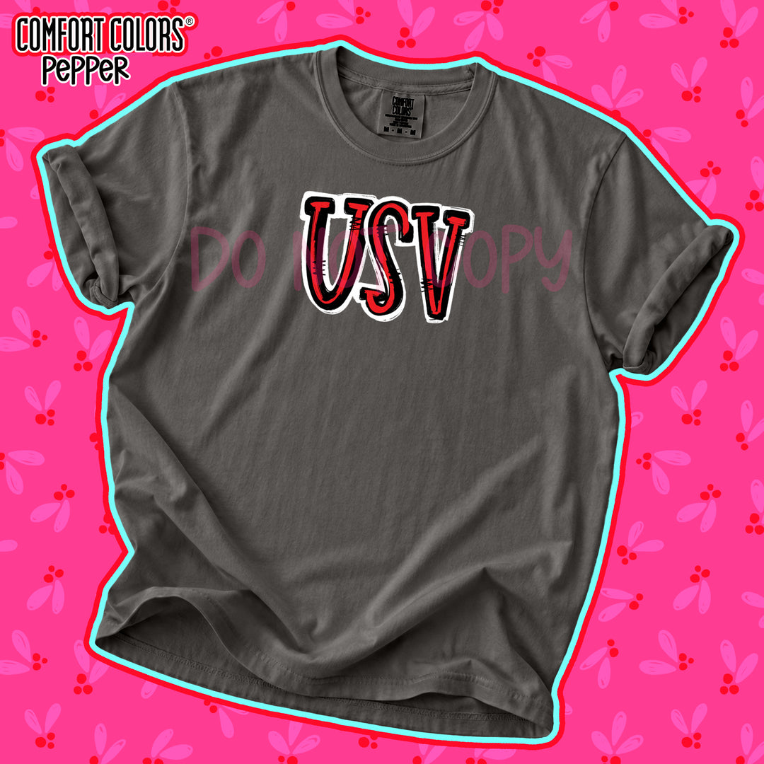 USV Red Black Spirit Stack DTF transfer