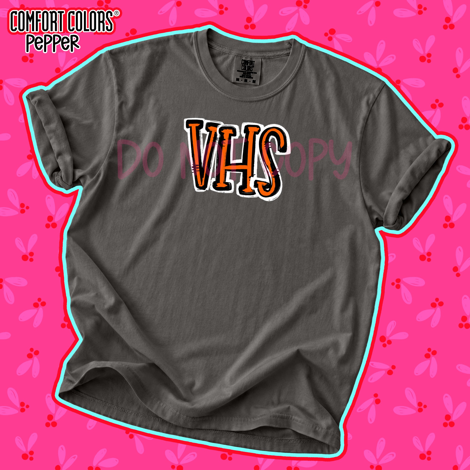 Spirit Stack Initials VHS Orange Black design