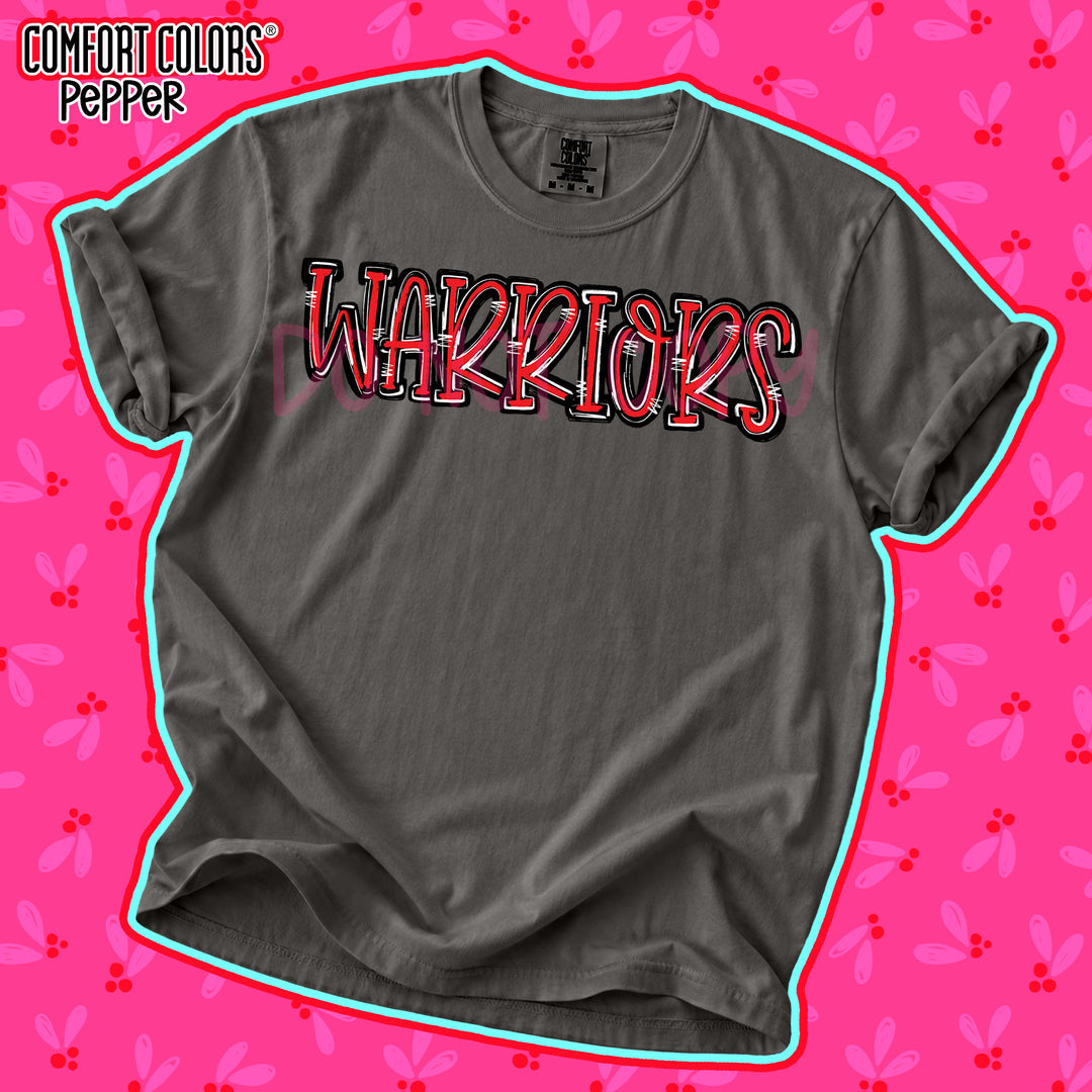 Warriors Red Black Spirit Stack DTF transfer