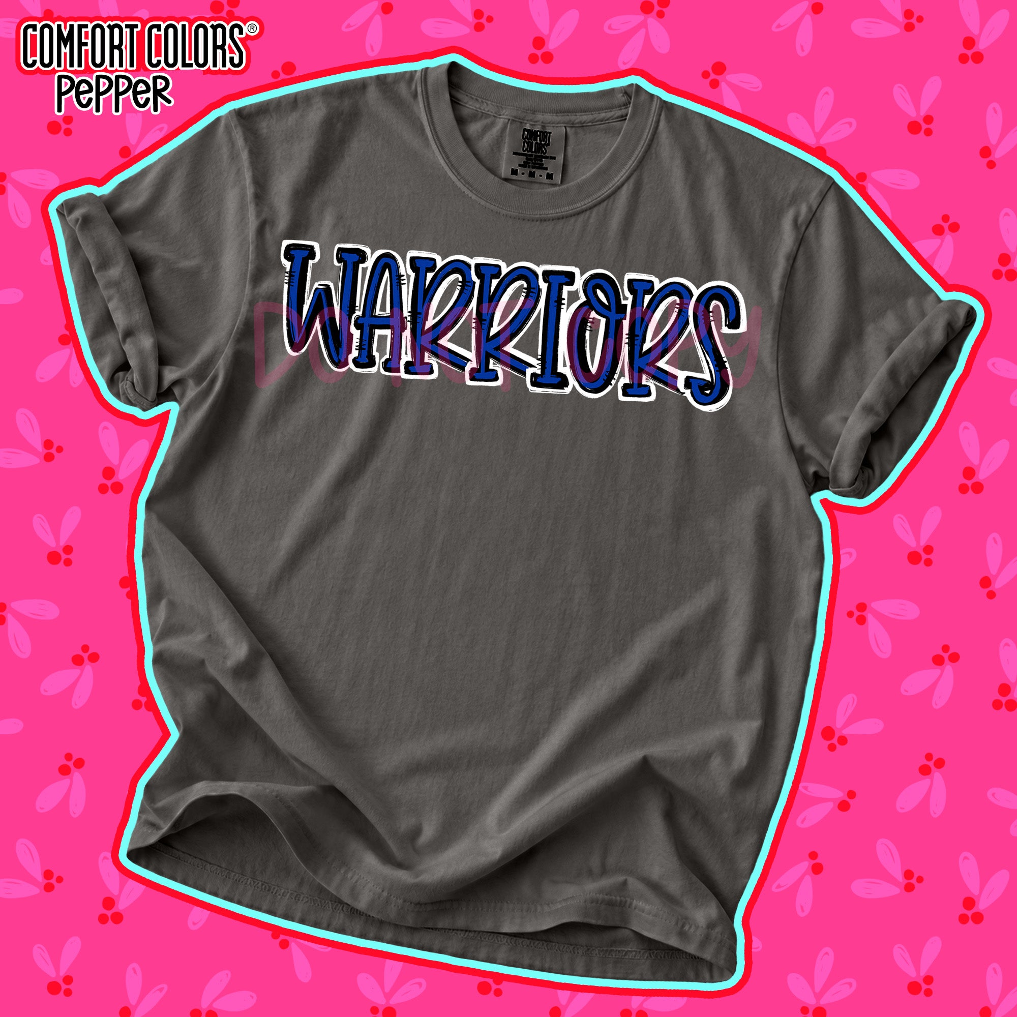 Spirit Stack Mascots Warriors Royal Blue Black design