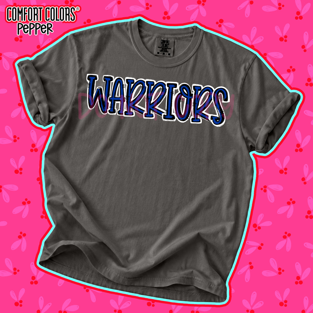 Warriors Royal Blue Black Spirit Stack DTF transfer
