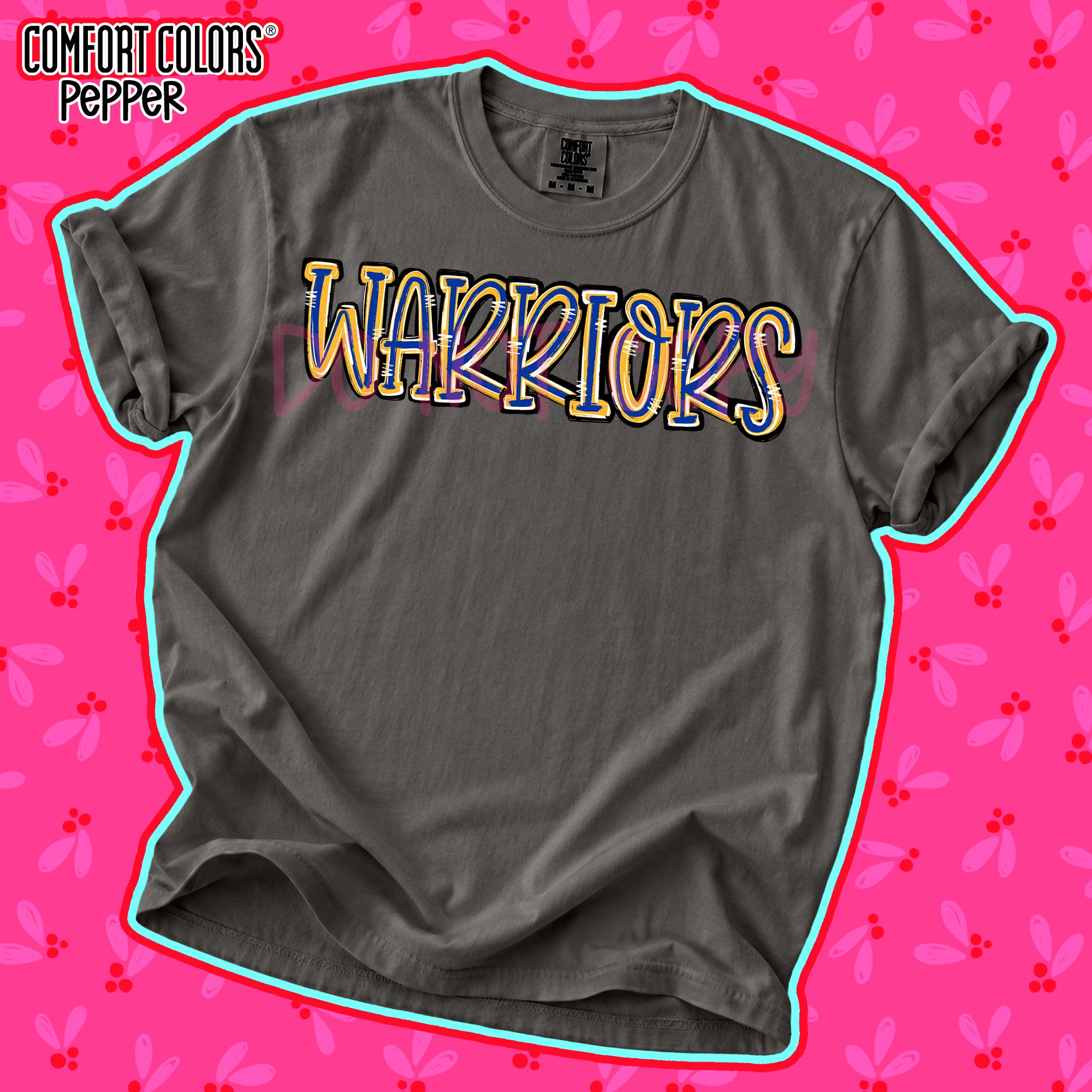 Spirit Stack Mascots Warriors Royal Blue Yellow Gold design