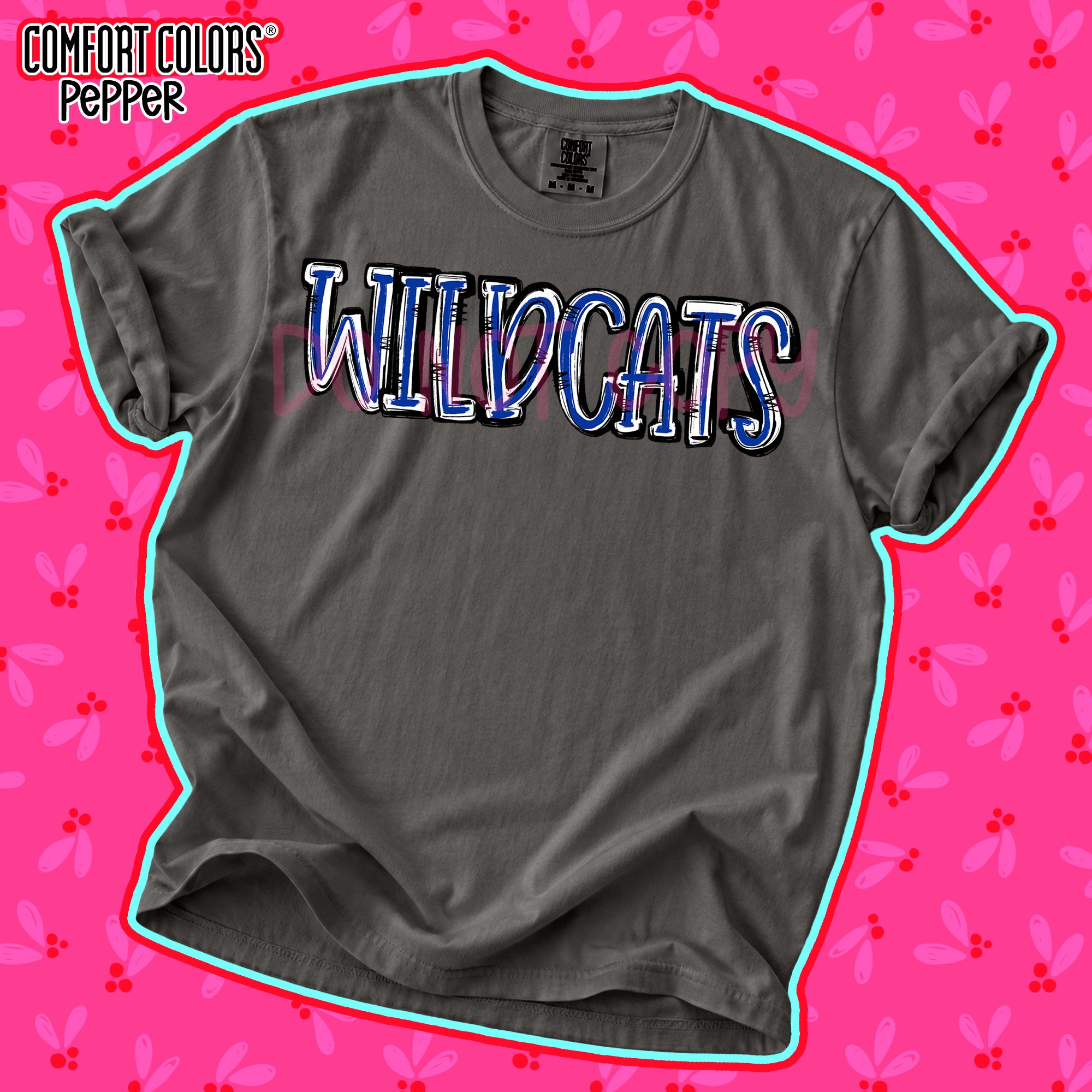 Spirit Stack Mascots Wildcats Royal Blue White design