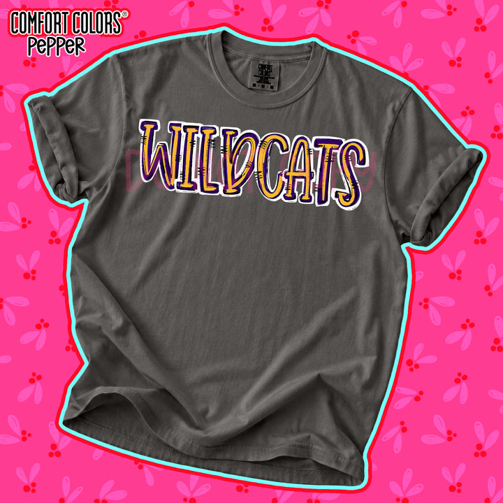 Wildcats Yellow Gold Purple Spirit Stack DTF transfer