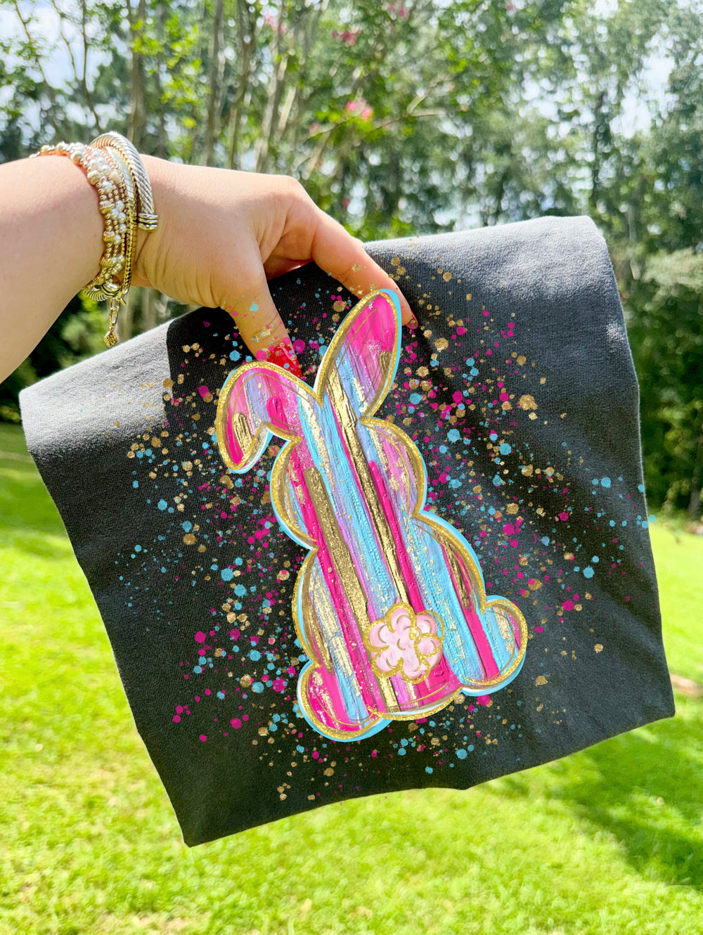 Splatter Bunnie Easter DTF transfer design