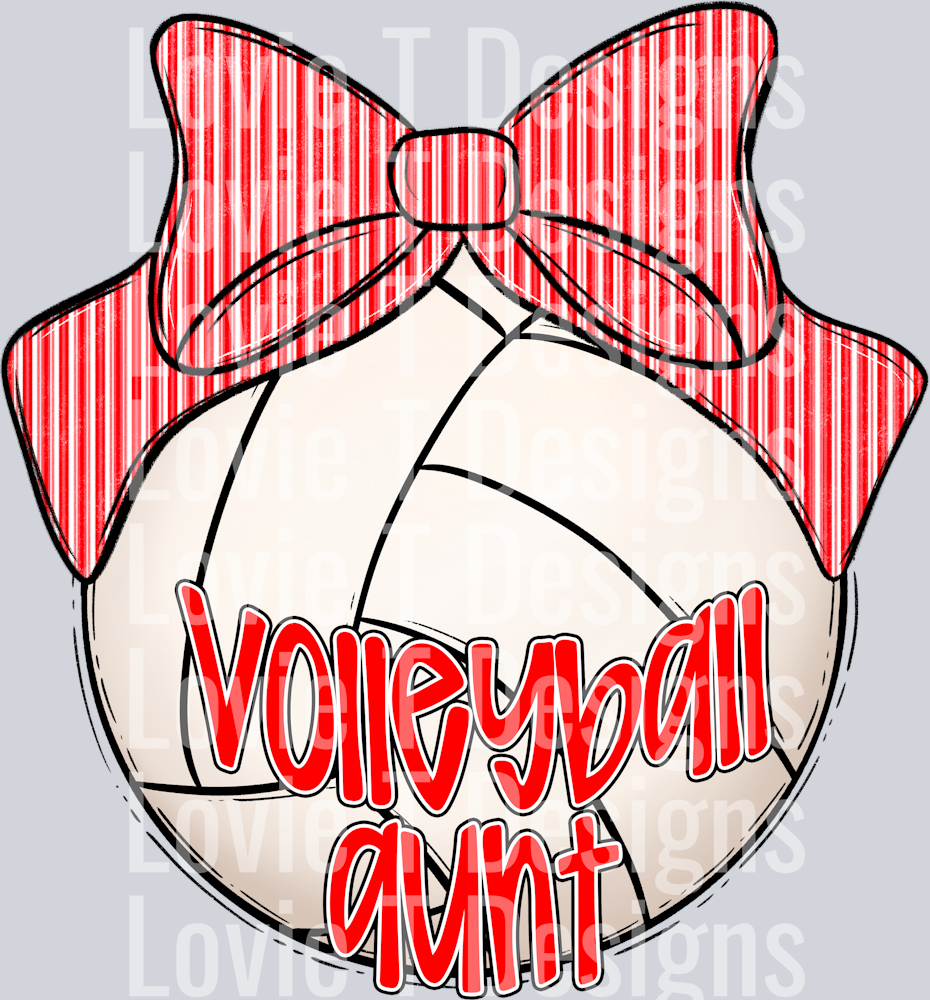 Sport Bow VOLLEYBALL RED SEERSUCKER VOLLEYBALL AUNT