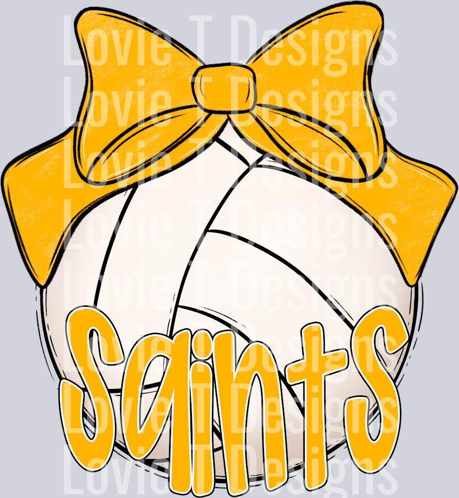 Sport Bow VOLLEYBALL YELLOW GOLD SAINTS
