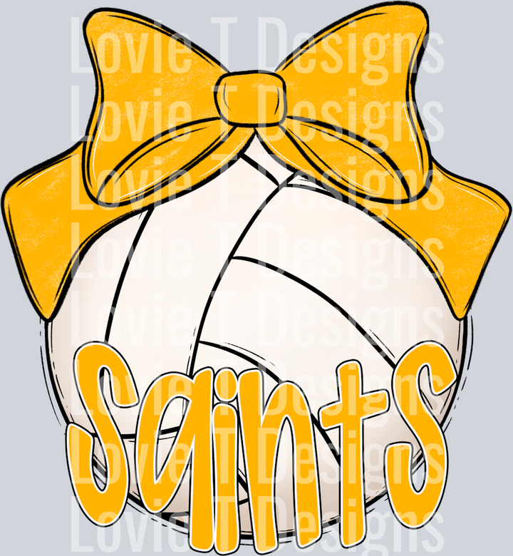 Sport Bow VOLLEYBALL YELLOW GOLD SAINTS