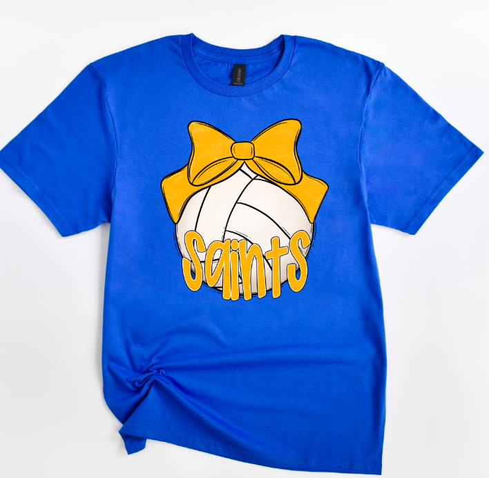 SPORT BOW VOLLEYBALL YELLOW GOLD SAINTS