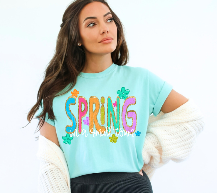 Spring in a Small Town DTF transfer design