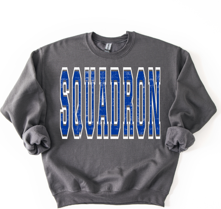 Squadron Royal Blue and White Varsity Style DTF transfer design – image 1