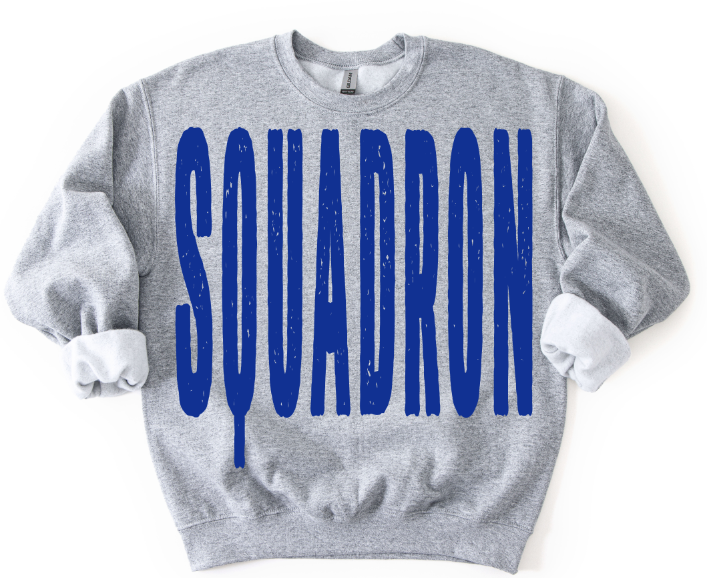 Squadron Royal Blue Grunge Mascot DTF transfer design – image 1