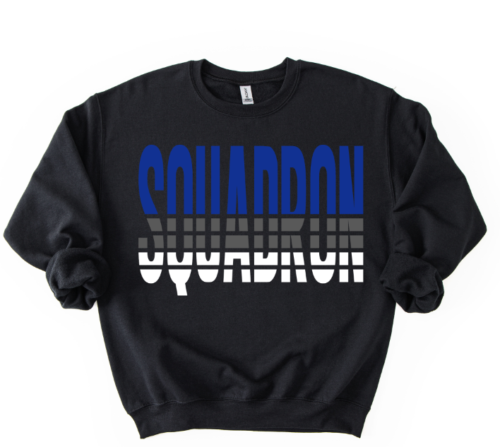 Squadron Split Varsity Royal Blue Gray and White DTF transfer design – image 1