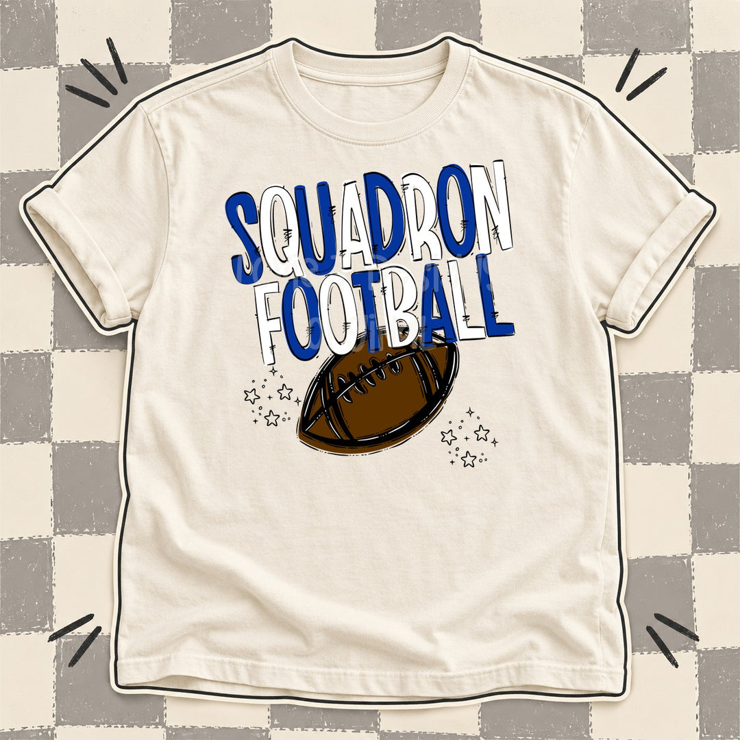 Squadron Royal Blue White Team Go Football Mascots DTF transfer mockup