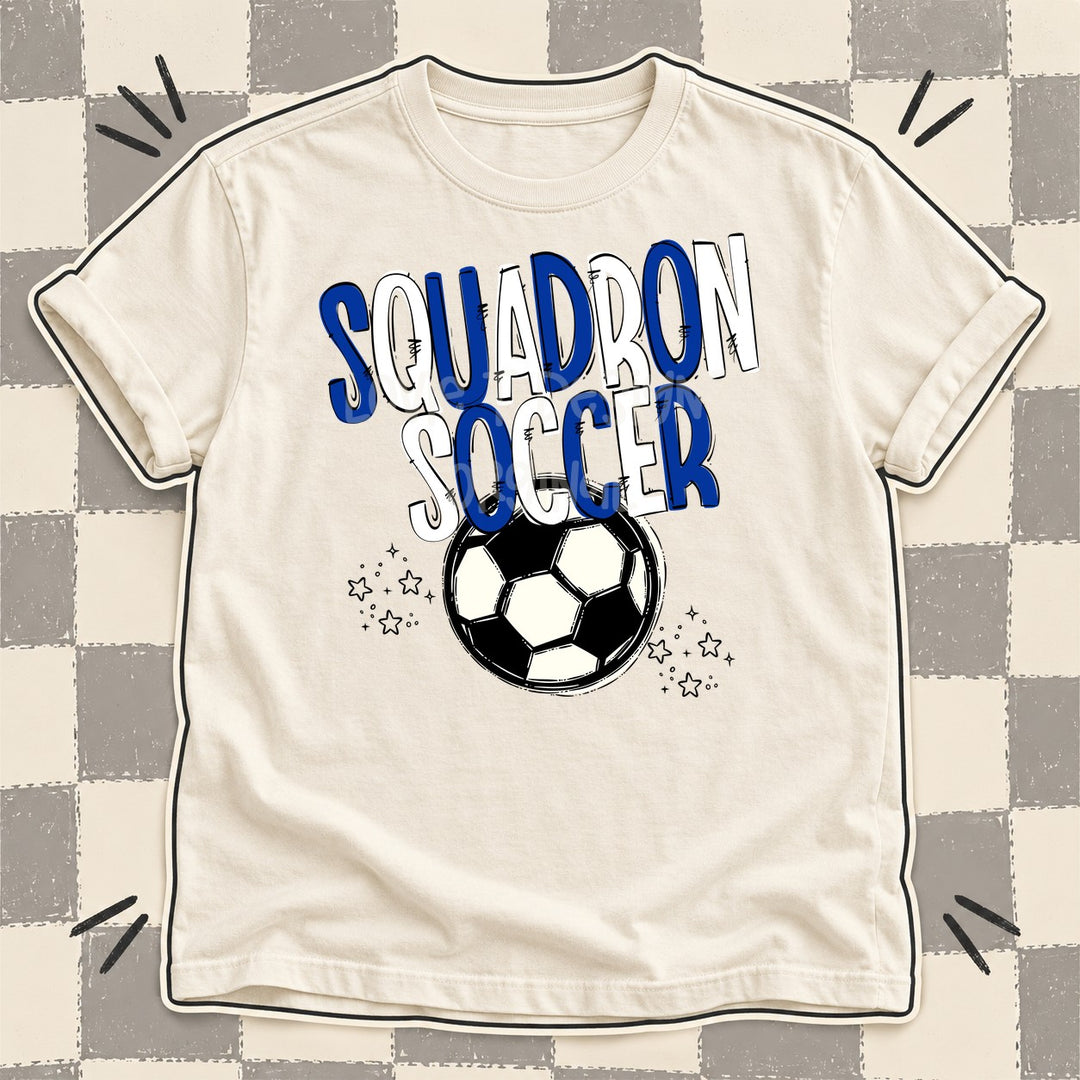 Squadron Royal Blue White Team Go Soccer Mascots DTF transfer mockup
