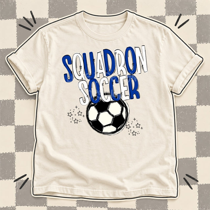 Squadron Royal Blue White Team Go Soccer Mascots DTF transfer mockup