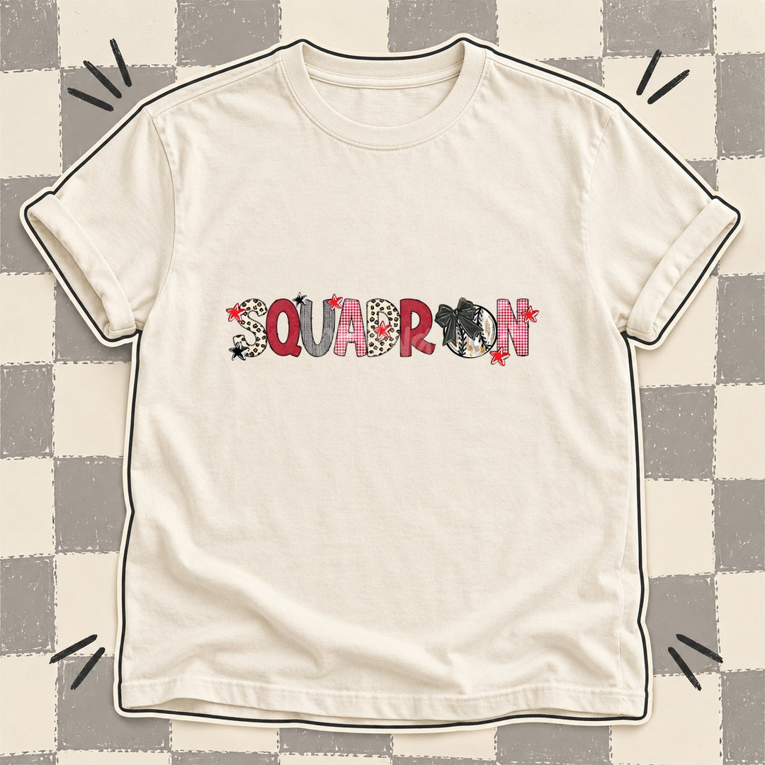 Squadron Mixed Doodle Baseball Mascots – Stitched Ballpark DTF transfer mockup