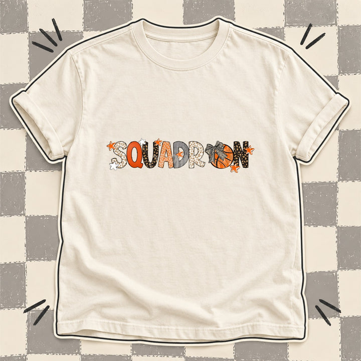 Squadron Mixed Doodle Basketball Mascots – Orange and Brown DTF transfer mockup