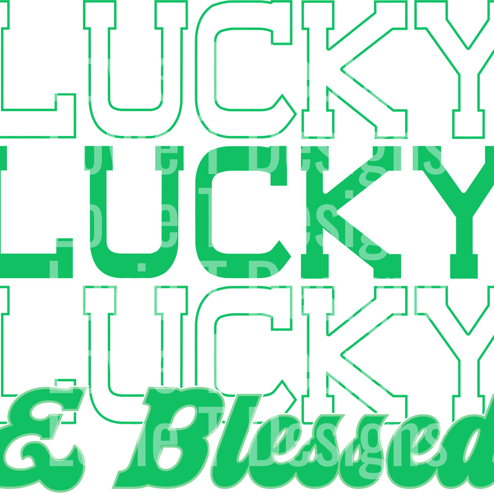 STACKED LEOPARD LUCKY GREEN WHITE GREEN OUTLINES