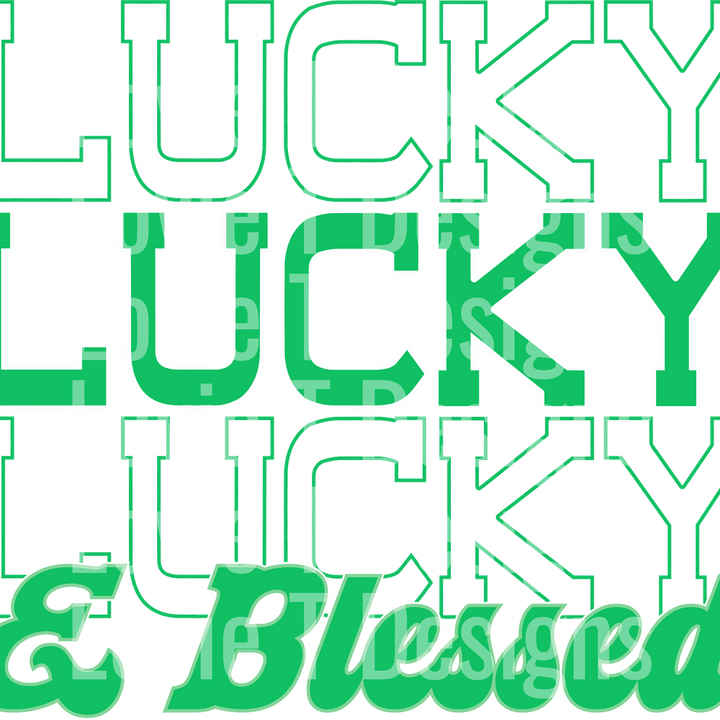 STACKED LEOPARD LUCKY GREEN WHITE GREEN OUTLINES