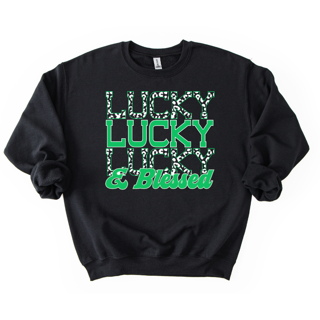 Stacked Leopard Lucky Green White Green Outlines – DTF Transfer